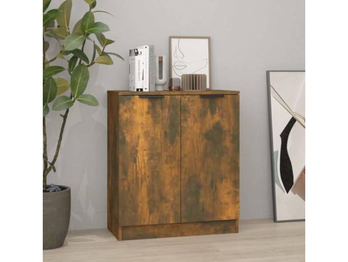HEFZGDB Sideboard Räuchereiche 60x30x70 cm aus Holzwerkstoff mit glatter Oberfläche als multifunktionales Sideboard, Konsolenschrank oder Highboard und Beistellschrank mit großer