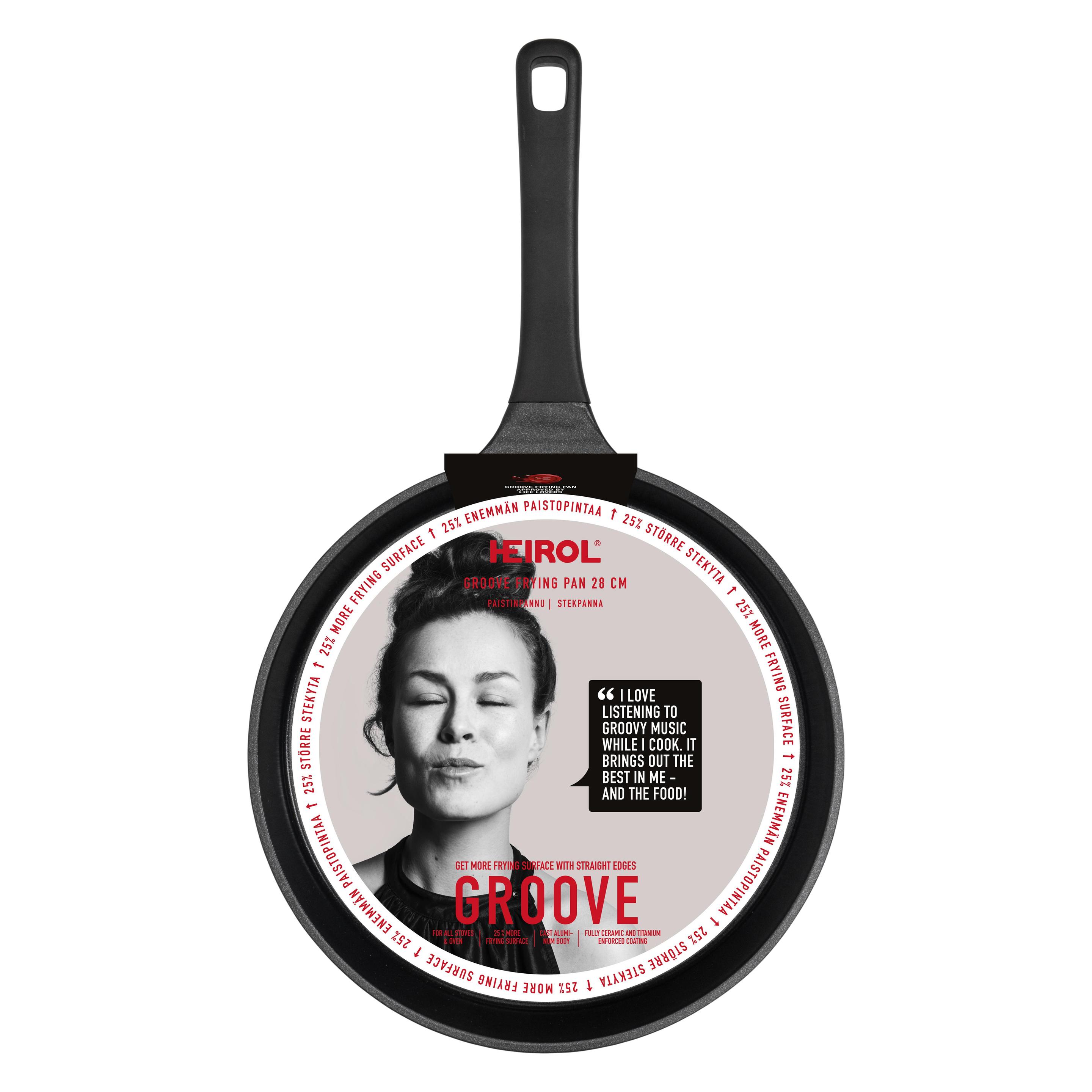 Heirol Groove Frying Pan, 28 cm (Bratpfanne, Aluminiumguss, Stahl) (65589455)