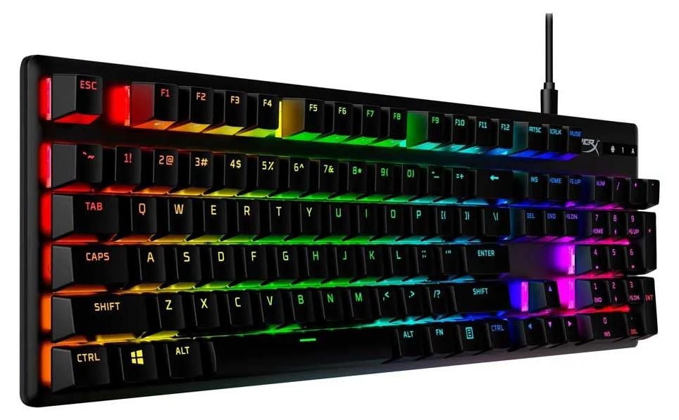 HyperX Alloy Origins PBT HX Blue Mechanisch Gaming Toetsenbord met RGB LED en USB-aansluiting, Zwart