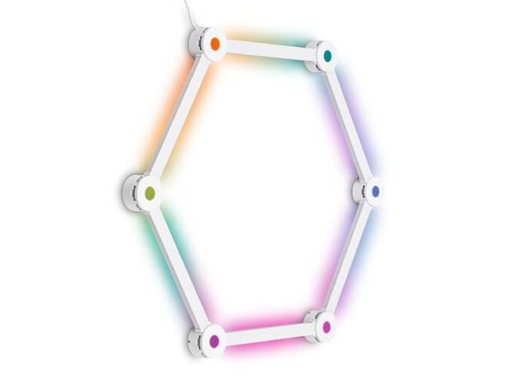 BRILONER - LED Wandleuchte mit Fernbedienung, dimmbar, RGBIC, verschiedene Formen, Musiksensor, LED Lampe, Wandlampe, Party Deko, Gaming Lampe, Flurlampe, Schlafzimmer, Wandbeleuchtung, Weiß