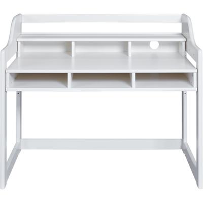 Kinderschreibtisch INTER LINK "Kids Learning, Höhenverstellbarer Schreibtisch, Kiefer Massivholz weiß", weiß (weiß, weiß, weiß), B:112cm H:91cm T:68cm, Tische, Kinderschreibtisch, Für Kind/Jugend & Home Office, ergonomisch, BxTxH: 112 x 68,3 x 91 cm