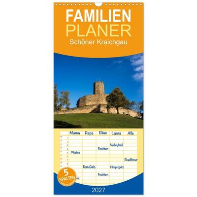 Familienplaner 2027 - Schöner Kraichgau mit 5 Spalten (Wandkalender, 21 x 45 cm) CALVENDO