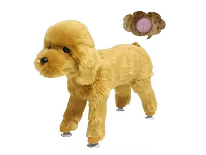 Opaeroo Männliche Hundesimulation Paarung Spielzeug, Teddy -Entlüftungs -Silikonspielzeug, Schlaf Östrus mit Herzschlag Plüschspielzeughunde, Angsterleichterung Hunde Spielzeuggeschenk 25cm/9.8in