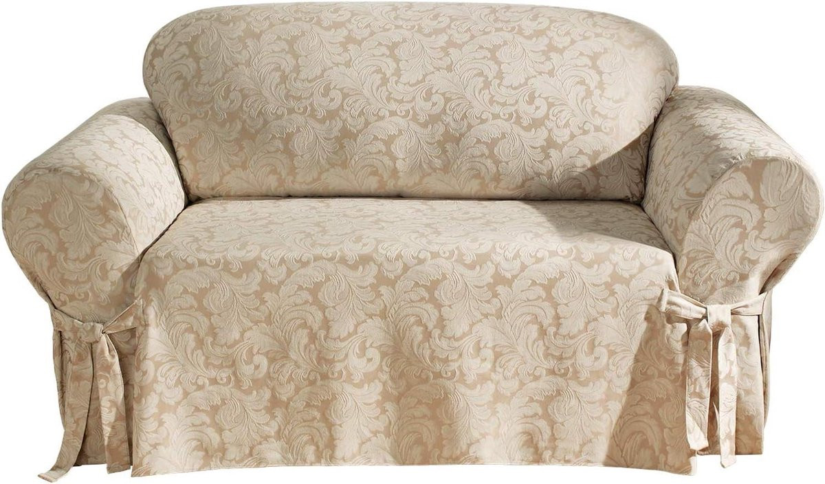 Scroll 1-delig Sofa Slipcover - Bordeaux Red