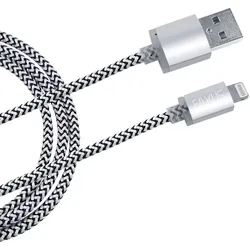 USB 8pin Daten-Ladekabel 1m silbern iPhone 5-XR, iPad, iPod Anti-Bruch Eaxus