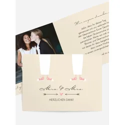 Dankeskarten Hochzeit selbst gestalten mit Spruch und Fotos im Onlinedesigner bei Meine-Kartenmanufaktur.de