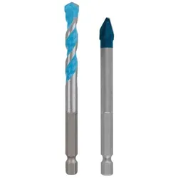 BOSCH Bohrer-Set EXPERT HEX-9 Hard Ceramic + HEX-9 Multi Construction 2 St. grau