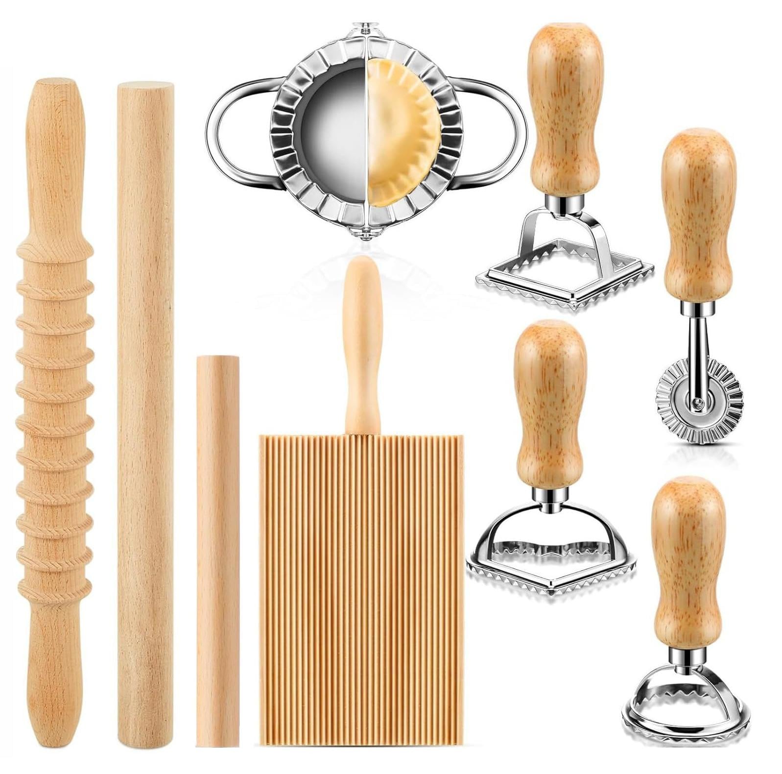 Dripio 9-delige pasta-gereedschapset met deegroller en ravioli-snijder