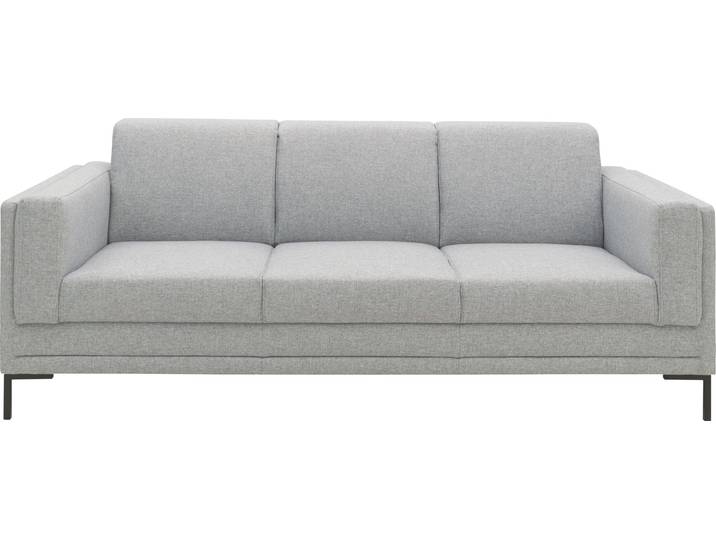 3-Sitzer LOOKS VII , silber, B:210cm H:82cm T:90cm, 100% Polyester, LOOKS BY WOLFGANG JOOP, Sofas, klare Linien, edles Design