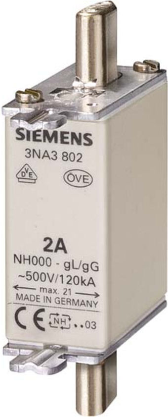 Siemens Indus.Sector NH-Sicherungseinsatz G000 63A 500AC250VDC 3NA3822)