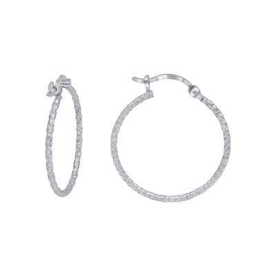 Paar Creolen FIRETTI "Schmuck Geschenk Silber 925 Ohrschmuck diamantiert" Gr. 25, silber (silberfarben), Ohrringe, Damen, 25, Silber 925 (Sterlingsilber)
