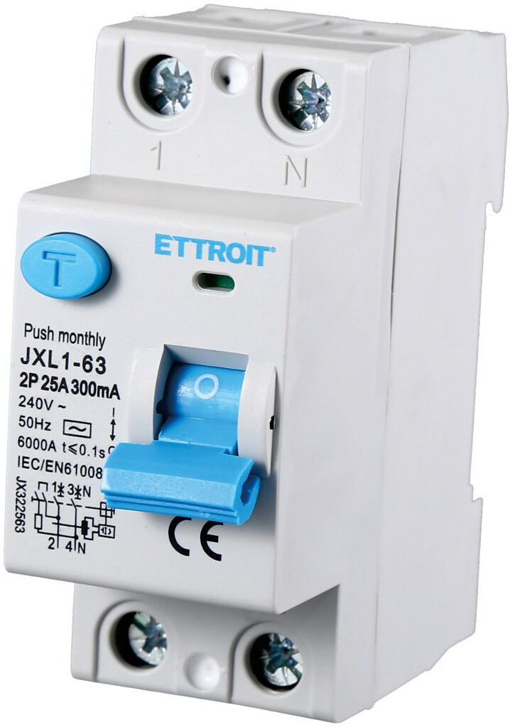 Ettroit Interruttore Differenziale Puro 2p 25 A 300 Ma  Jx322563