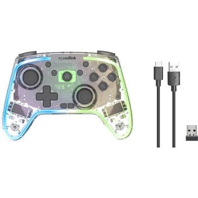 SPEEDLINK RAIT NX RGB Gamepad - Wireless/Wired - for PC/Android/Switch OLED/Lite, clear transparent