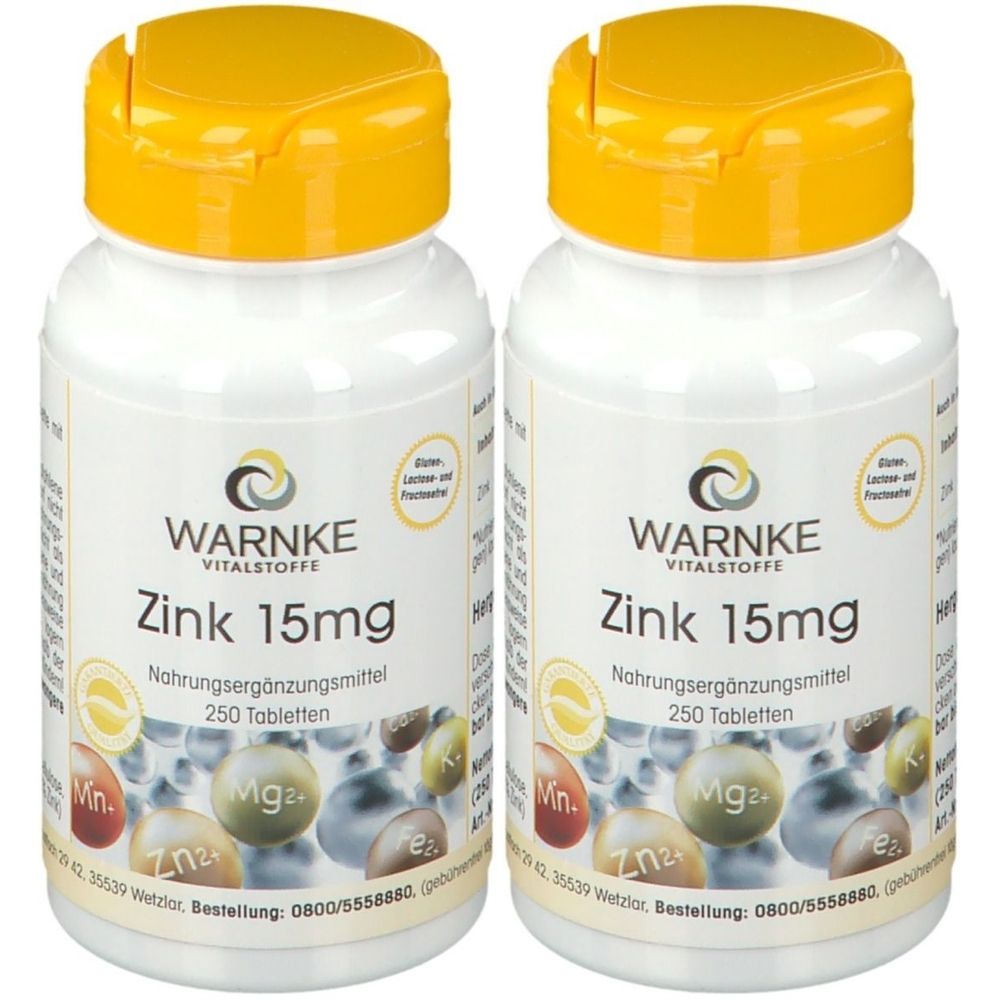 Zink 15 mg Tabletten 2x 2x250 St