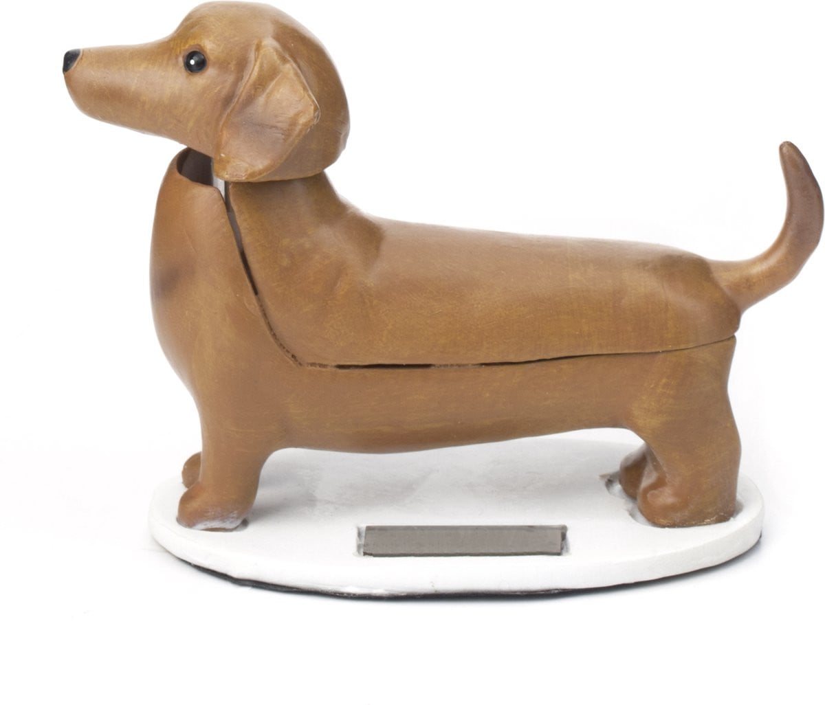 Kikkerland Solar Dachshund Boudewijn - Zonne-energie Teckel Decoratie voor op Tafel