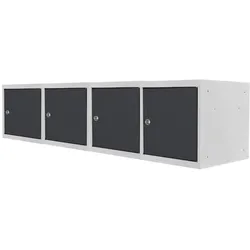 Proregal Mega Deal | 4x Schließfachwürfel Blocky mit Zylinderschloss + 2 Schlüssel | HxBxT 40x40x40cm | Lichtgrau/Anthrazitgrau