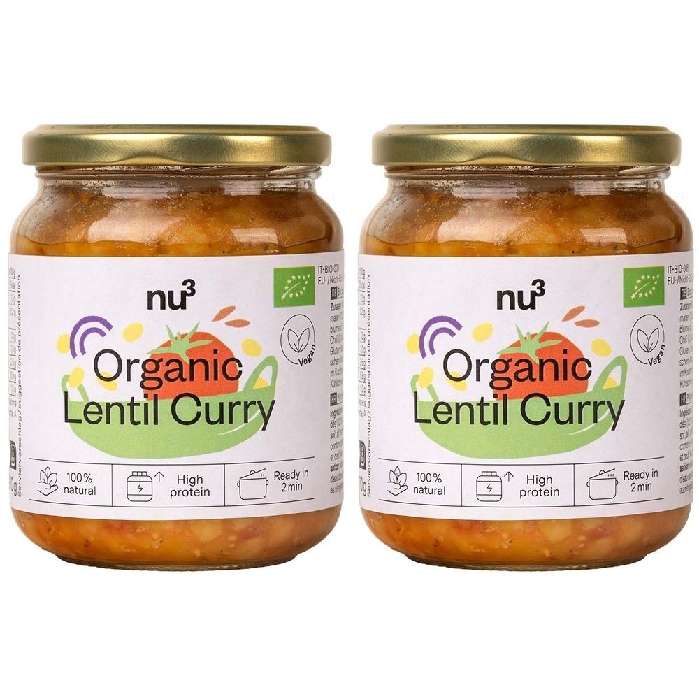 nu3 Organic Lentil Curry x2 2x370 g Fertiggericht