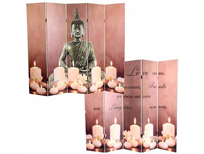 Mendler LED-Paravent Buddha 180x200cm 15 LEDs