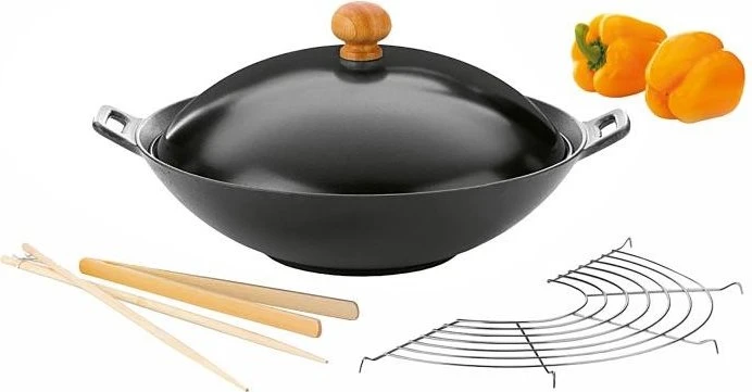 Wok Kela Gusseisen von 36 cm mit Zubehör Set von 5 Stück