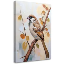 WANDBILD vogel auf einem zweig boho
