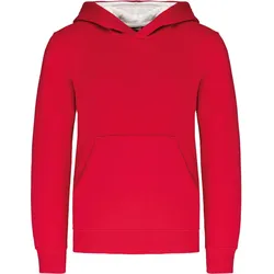 Kariban Kinder Kontrast Kapuzen Sweater Hoodie K453 red/white 8/10