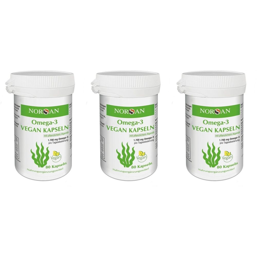Norsan Omega-3 Vegan Algenöl Kapseln x3 3x80 St
