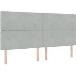 vidaXL Samt-Kopfteil Argyle mit Kopfteil Hellgrau 200 cm Samt