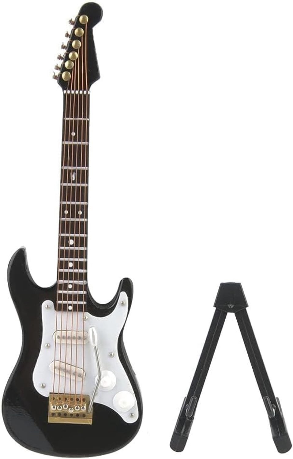 Miniatuur Houten Elektrische Gitaar - Decoratief Muzikaal Instrument voor Poppenhuis en Verzamelobjecten