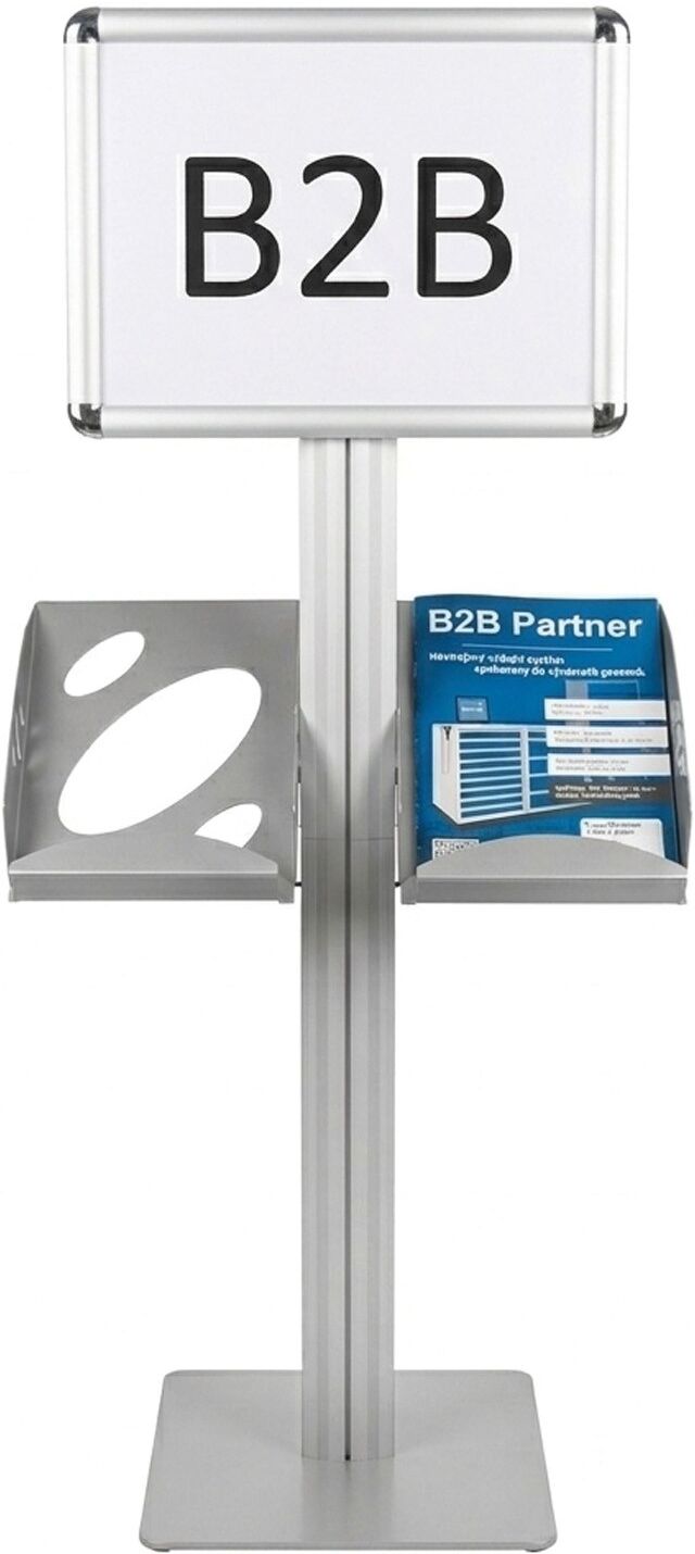 B2B Partner Metallständer für Broschüren mit CLIP-Rahmen