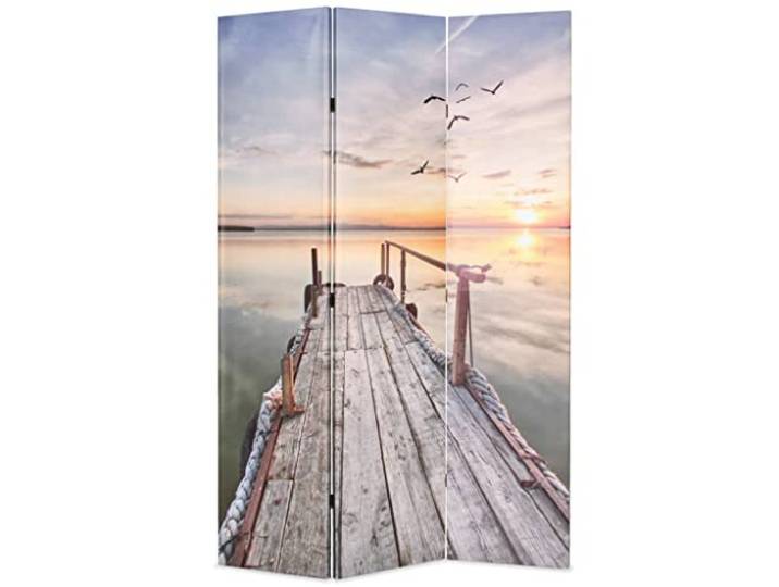 Paravent Outdoor Wetterfest Blackout Curtain Raumteiler klappbar 120 x 170 cm See mit Steg