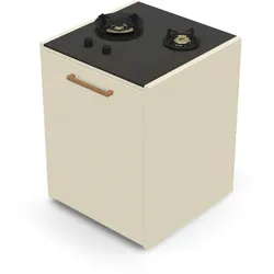 Brabura CT 60 Kochfeld - Schwarz / Perle Blanche / Holzgriff