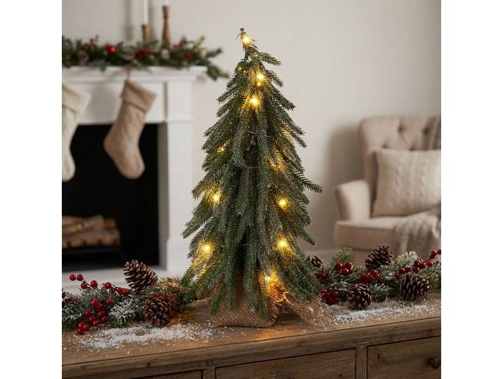 Künstlicher Mini LED Weihnachtsbaum, Ø20 x H35 cm