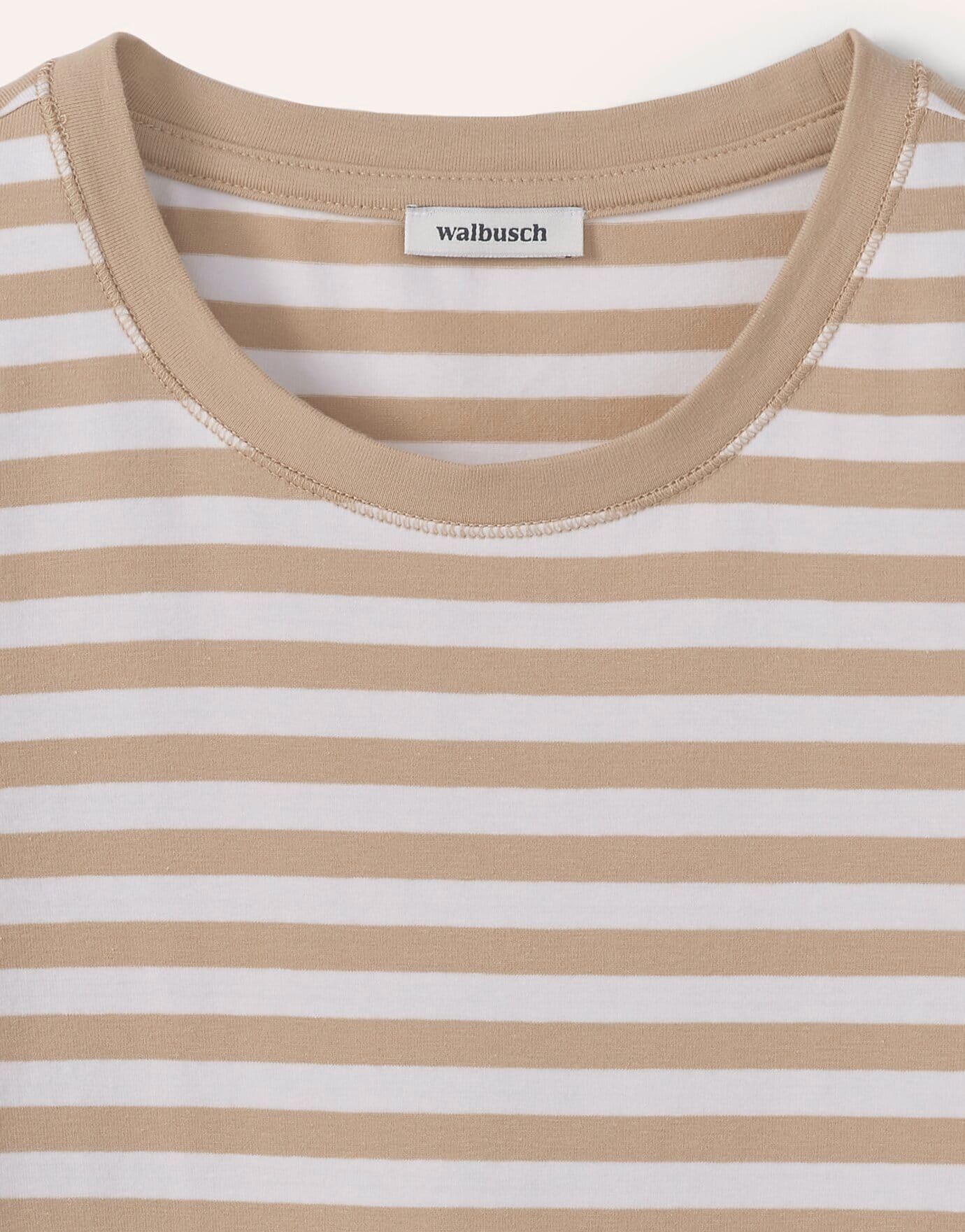 Walbusch Baumwoll Ringelshirt, normale Größen, Farbe Beige, 46, hautsympathische Baumwolle bequem, da elastisch Damen