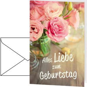 LUMA Geburtstagskarte 908, Klappkarten mit Umschlag, 11,5 x 17,5 cm, 6 Stück