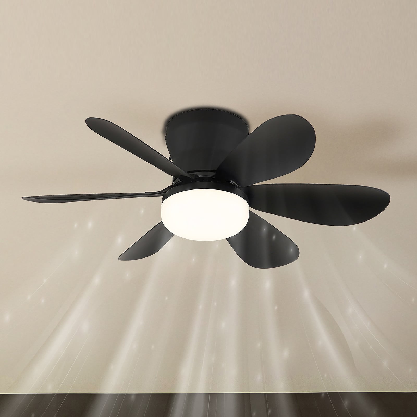 home24 Plafondventilator Delores modern zwart