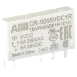 ABB CR-S005VDC1R Steckbares Interface-Relais 1We, A1-A2=5VDC, Output=6A/250VAC 1SVR405501R1010  - 10 Stück