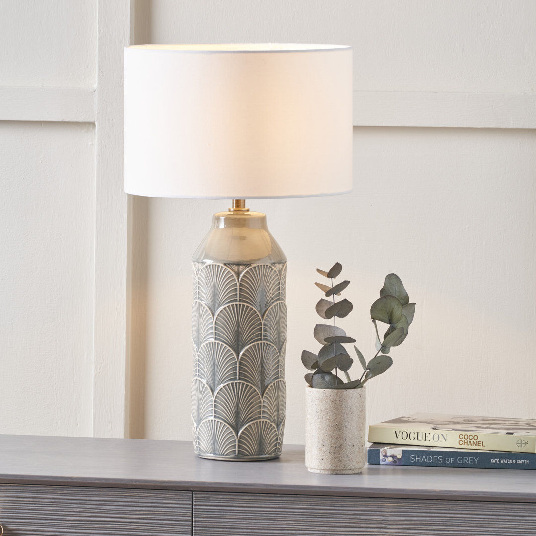 Beachcrest Home Bianca Table Lamp Grey 51cm H X 28cm W X 28cm D