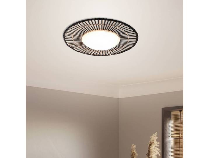 Steinhauer Deckenlampe Aura, dimmbar, Holz hell, für Wohn- / Esszimmer, Bambus, Skandinavisch, Deckenlampe