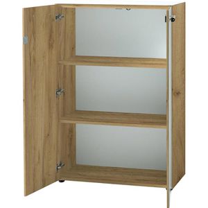 Germania Aktenschrank Monteria 4202-242, aus Holz, abschließbar, 80 x 120 x 37 cm (B/H/T), weiß / eiche