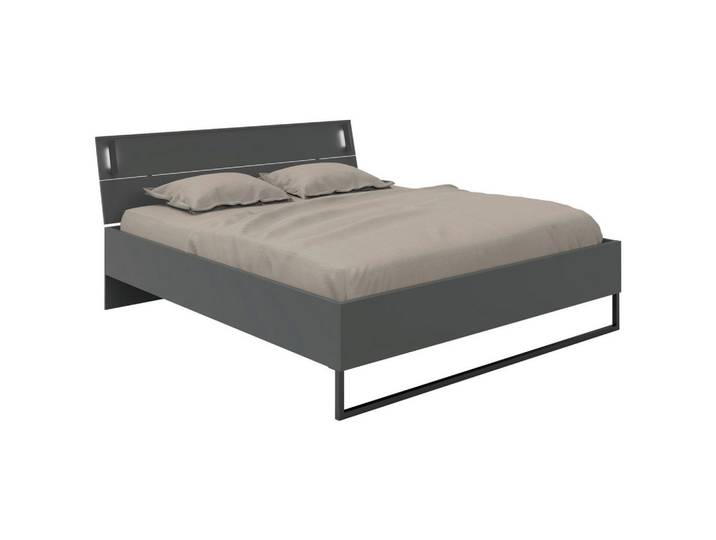 Carryhome Bett, Graphitfarben, Metall, F, 180x200 cm, Made in Germany, Schlafzimmer, Bett, Doppelbetten