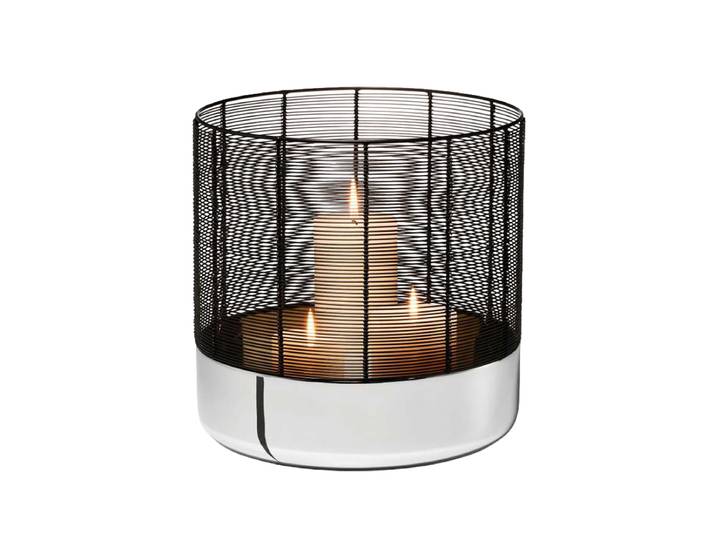 Design Windlicht „Luna“ Schwarz, Silber Philippi