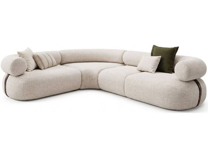 Xlmoebel Ecksofa Ecksofa L Form Beige bequem komfortabel praktisch Wohnzimmer, 4 Teile