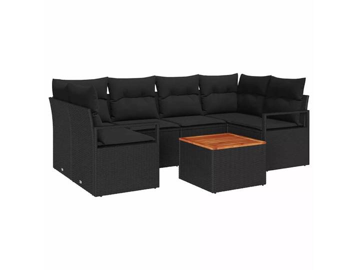 VidaXL - Modulare sofagarnitur poly-rattan, One Size, Schwarz