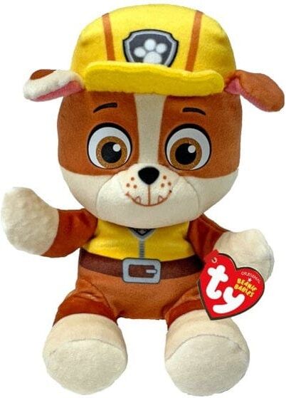 Ty Plush - Regular - Paw Patrol - Rubble for Kids, Soft and Cuddly Stuffed Animal Toy