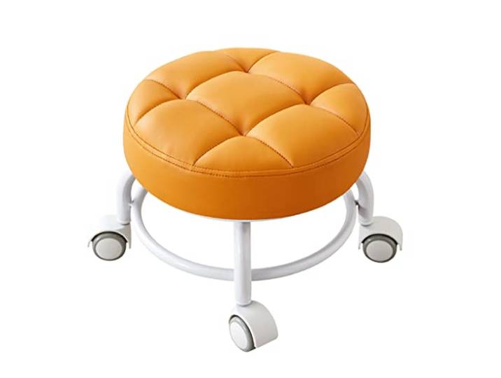JFGCTYHXY Hocker mit Rollen, Roller Seat Kurze Rollfußhocker mit universellen Schwenkrollen(Orange1)