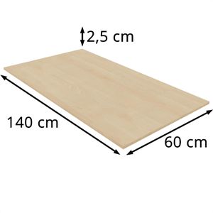 Bisley Tischplatte DT251406014, rechteckig, 140 x 60cm, ahorn