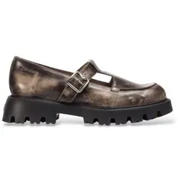Wonders für Damen. C-7515_5644_9190 Lederschuhe Goodfly 15 Braun (39), Wohnung, Schnalle, Lässig