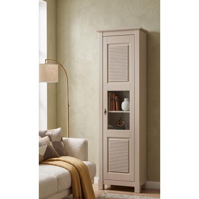 Vitrine OTTO HOME "Rauna Vitrinenschrank, Stauraumchrank", beige (kaschmir, bei), B:57,4cm H:180cm T:38cm, Massivholz, Schränke, Vitrine, Höhe 180 cm, aus massiver Kiefer, FSC-zertifiziert