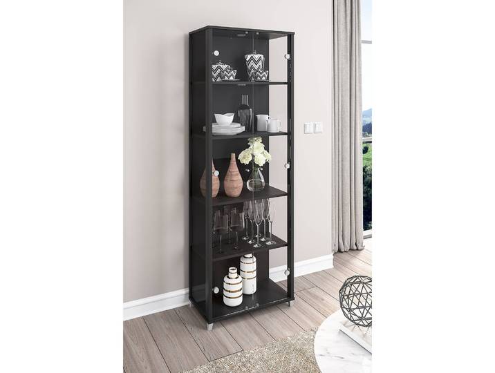 Vitrinenschrank 58cm Schwarz/Schwarz