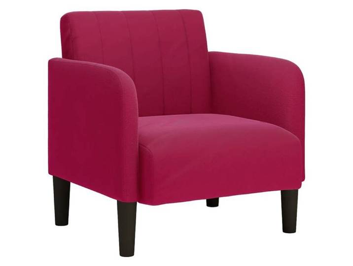 MOTHINESSTO-Fauteuil avec accoudoirs rouge bordeaux 54 cm velours